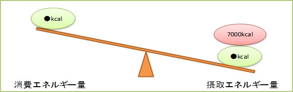 消費エネルギー量と摂取エネルギー量